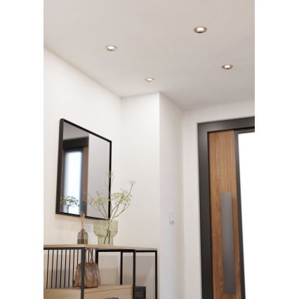 Eglo - Sæt med 3 LED dæmpbare indbygningsspots LED/6,4W/230V Ø 8,8 cm mat krom