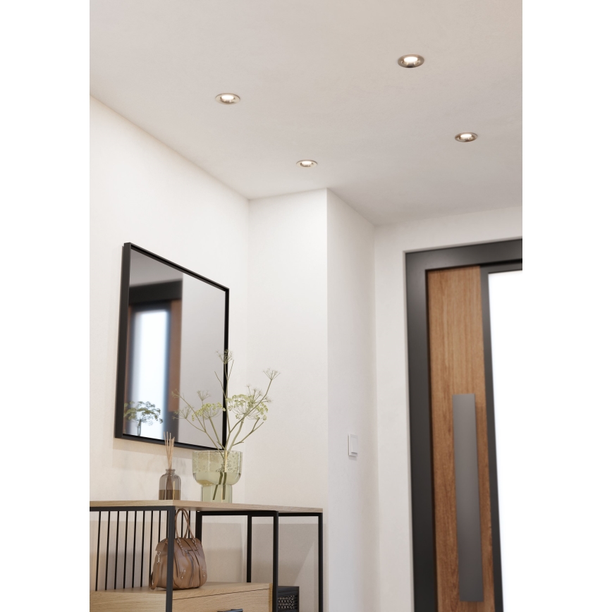 Eglo - Sæt med 3 LED dæmpbare indbygningsspots LED/6,4W/230V Ø 8,8 cm mat krom