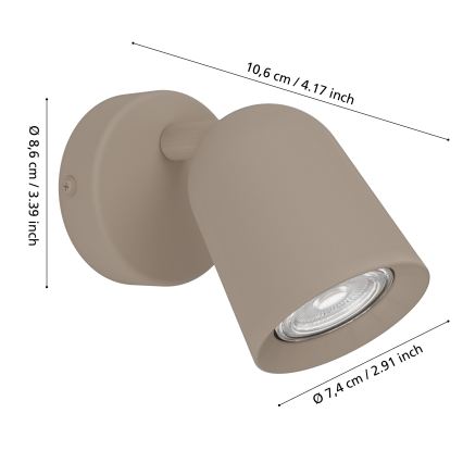 Eglo - Vægspot 1xGU10/5W/230V beige