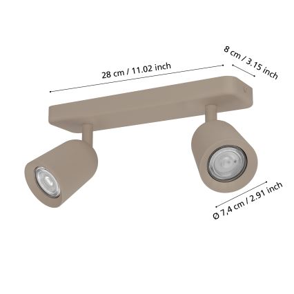 Eglo - Loftspot 2xGU10/10W/230V beige