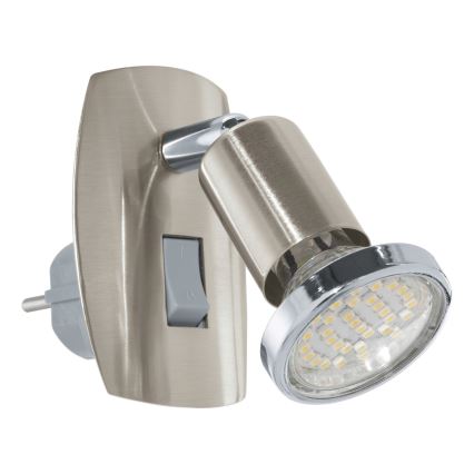 Eglo - LED-lampe til stikkontakt 1xGU10/2,8W/230V mat krom