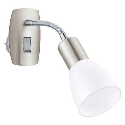 Eglo - Væglampe til stikkontakt 1xE14/5W/230V mat krom
