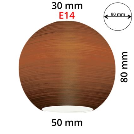 EGLO 90251 - Reserveglas til pendel, bordlampe, loftlampe og spotlampe MY CHOICE E14 diameter 9 cm brun tørret