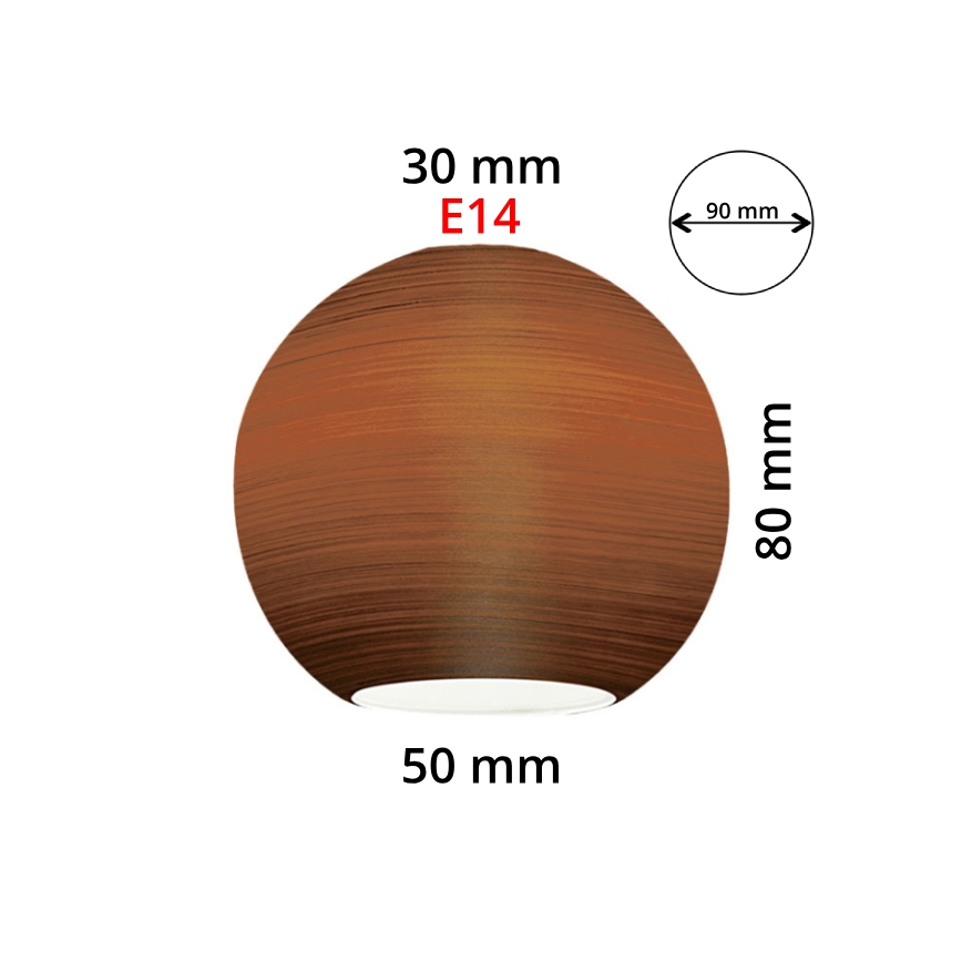 EGLO 90251 - Reserveglas til pendel, bordlampe, loftlampe og spotlampe MY CHOICE E14 diameter 9 cm brun tørret
