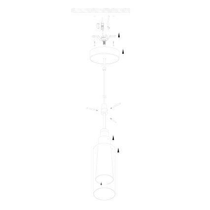 EGLO 90304 - Pendel PINTO NERO 1 x E27/60W røgfarvet glas