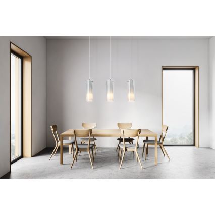 Eglo - Pendel 3xE27/60W røgfarvet glas