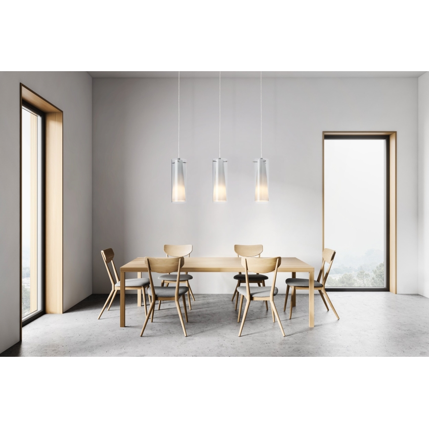 Eglo - Pendel 3xE27/60W røgfarvet glas