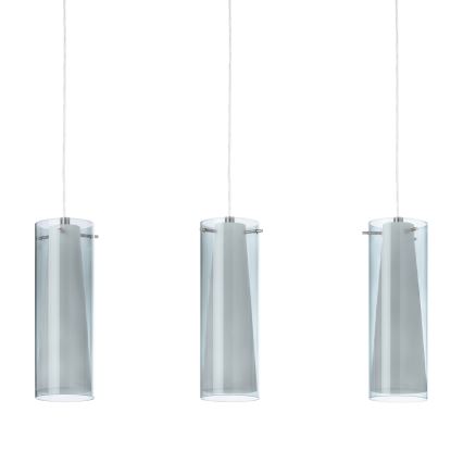 Eglo - Pendel 3xE27/60W røgfarvet glas
