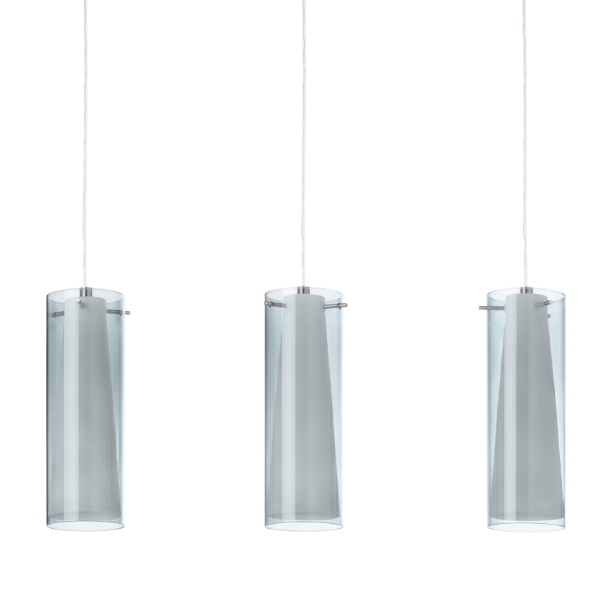 Eglo - Pendel 3xE27/60W røgfarvet glas