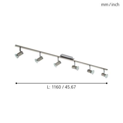 Eglo - Loftlampe 6xGU10/LED/3W