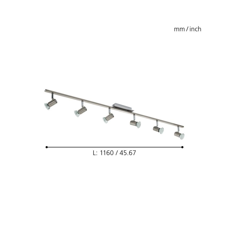 Eglo - Loftlampe 6xGU10/LED/3W