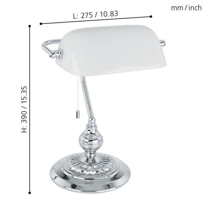 Eglo - Bordlampe  E27/60W