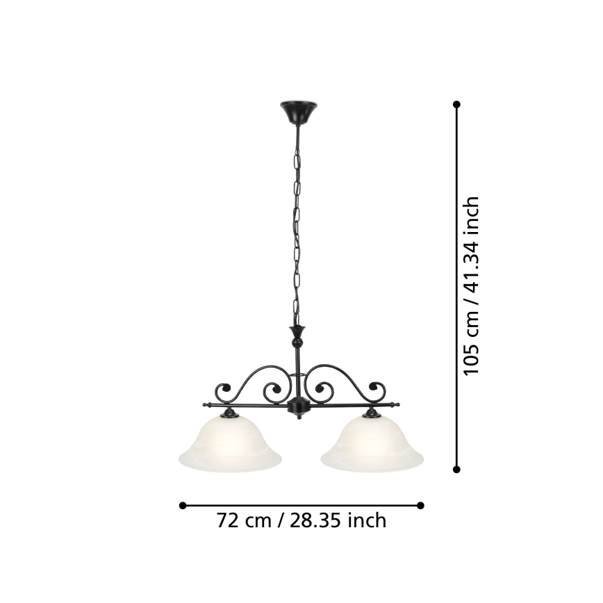 Eglo - Lysekrone i kæde 2xE27/60W/230V