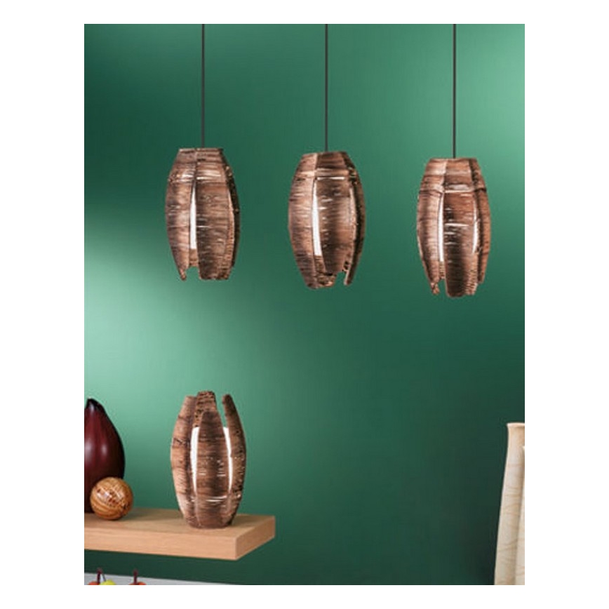 EGLO 91014 - Bordlampe MONGU 1xE27/60W brun