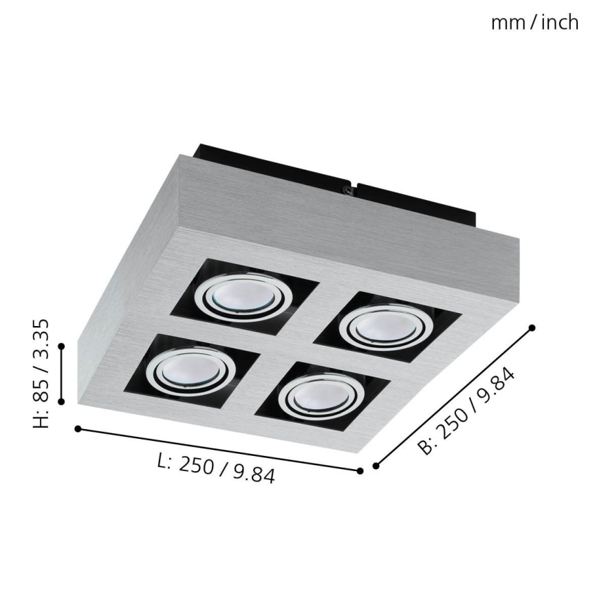 Eglo - LED spotlampe 4xGU10-LED/5W/230V