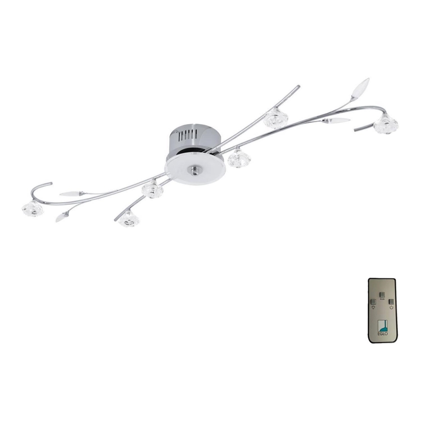 EGLO 91975 - LED loftlampe BAREGA 1 6xG4/20W + LED/4W + fjernbetjening