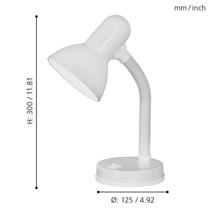 Eglo - Bordlampe 1xE27/40W hvid