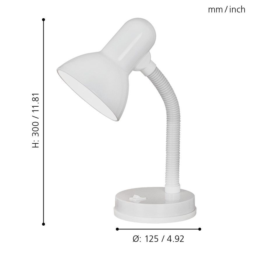 Eglo - Bordlampe 1xE27/40W hvid
