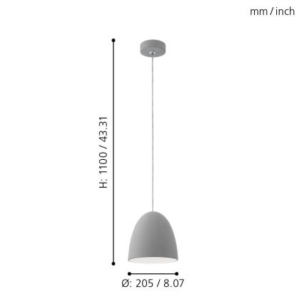 Eglo - Pendel E27/60W/230V