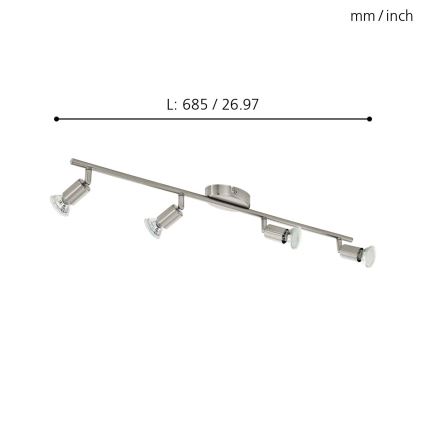 Eglo - LED spotlampe 4xGU10-LED/2,8W/230V