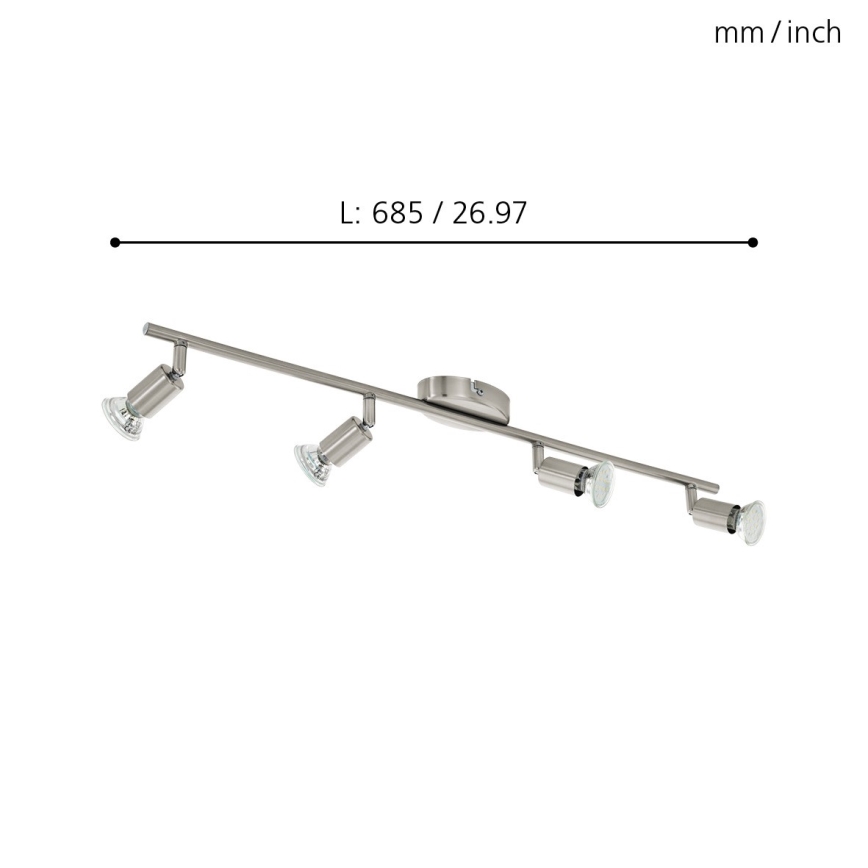 Eglo - LED spotlampe 4xGU10-LED/2,8W/230V