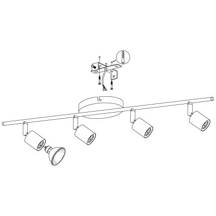 Eglo - LED spotlampe 4xGU10-LED/2,8W/230V