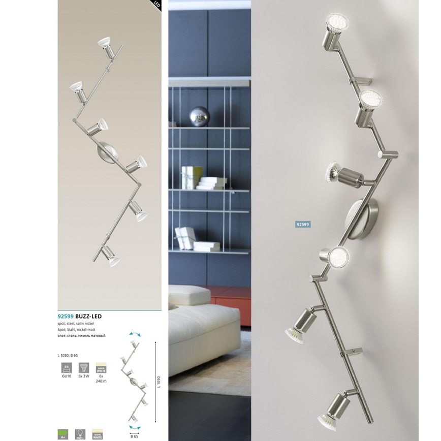 Eglo - LED spotlampe 6xGU10-LED/2,8W/230V