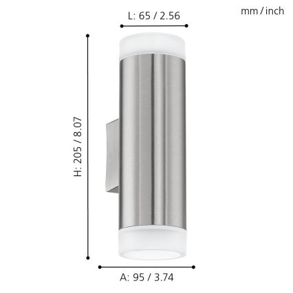 Eglo - Udendørs væglys-LED GU10/2,5W/230V IP44