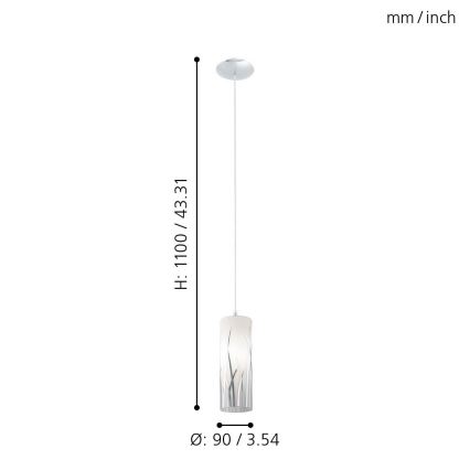 Eglo 92739 - Pendel RIVATO 1xE27/60W/230V