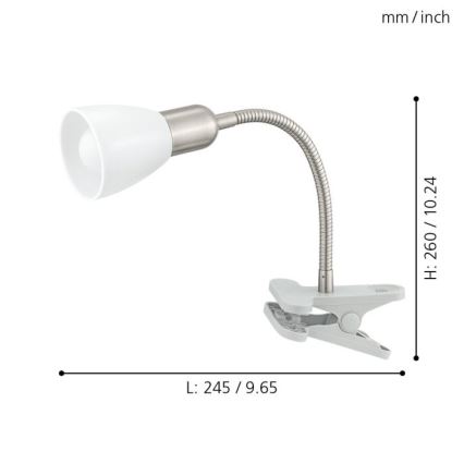 Eglo - LED lampe med klemme 1xE14-LED/4W/230V