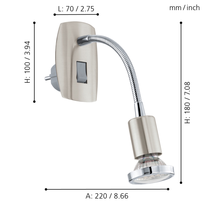 Eglo - LED vågelampe 1xGU10-LED/3W/230V