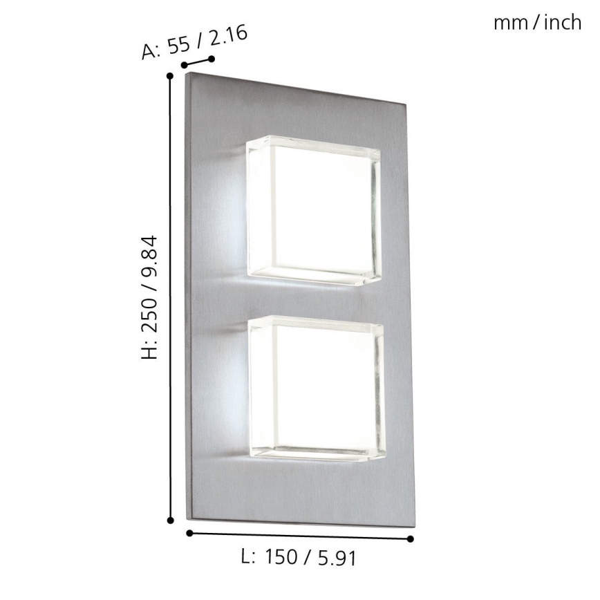 Eglo 93365 - Udendørs LED væglampe PIAS 2xLED/2,5W/230V IP44