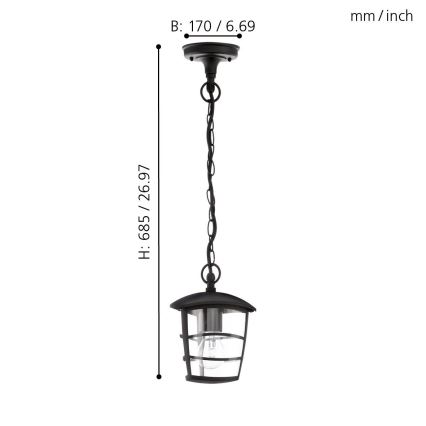 Eglo - Udendørs LED pendel 1xE27/8,5W/230V IP44