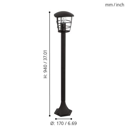 Eglo - Udendørs LED-lampe 1xE27/8,5W/230V IP44 sort
