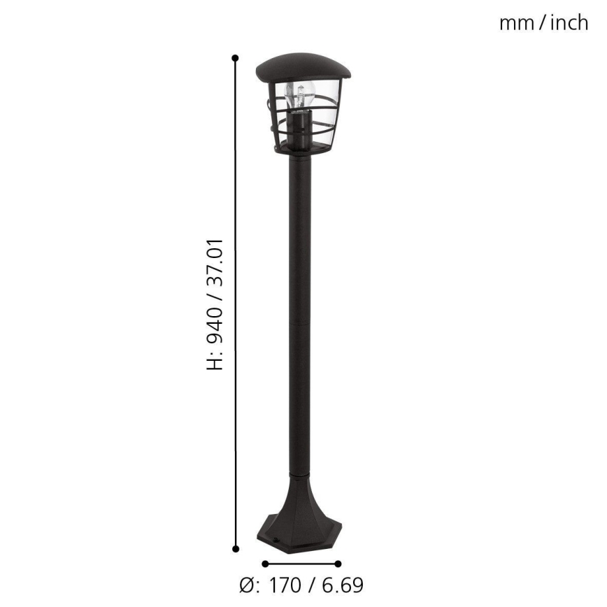 Eglo - Udendørs LED-lampe 1xE27/8,5W/230V IP44 sort