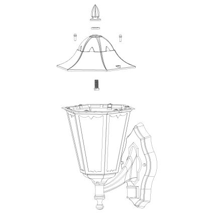 Eglo - Udendørs væglampe med sensor 1xE27/60W/230V IP44