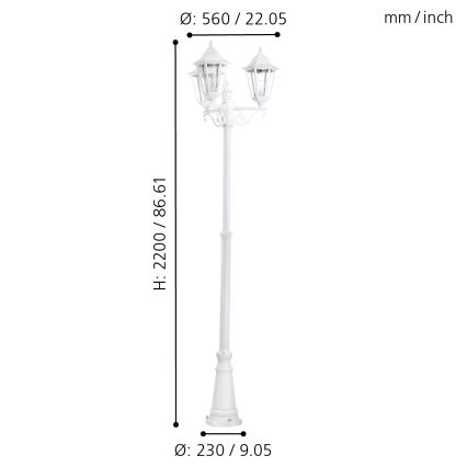Eglo - Udendørslampe 3xE27/60W/230V IP44