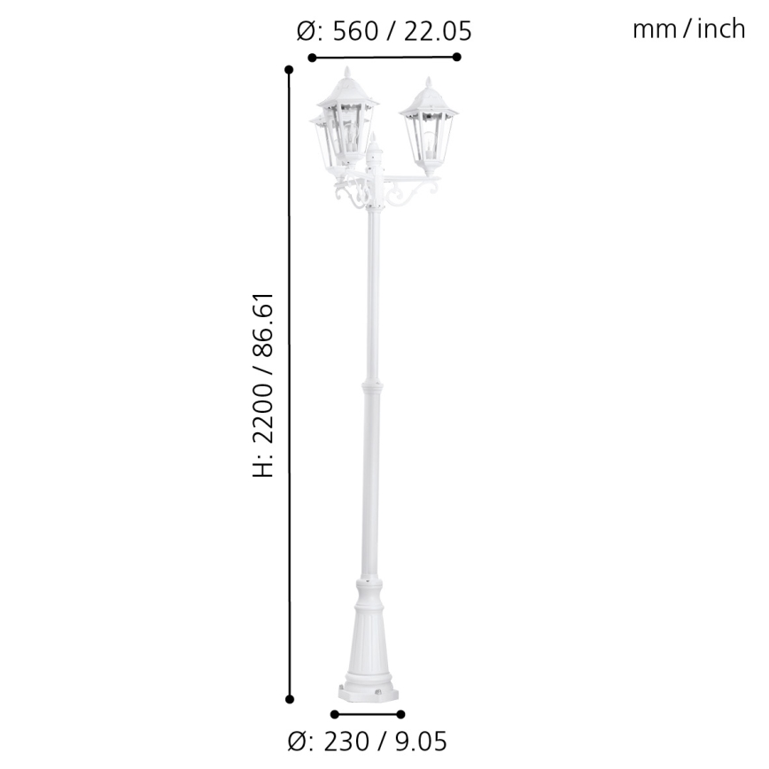 Eglo - Udendørslampe 3xE27/60W/230V IP44