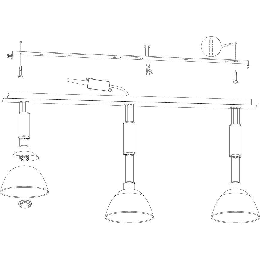 Eglo 93468 - Led hængelampe MONTEFIO 3xLED/6W/230V