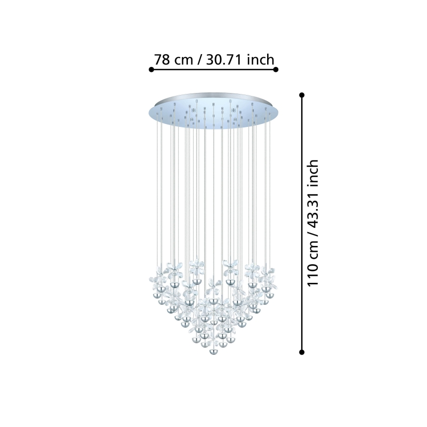 Eglo 93661 - PIANOPOLI LED-pendel med wire LED/107,5W/230V
