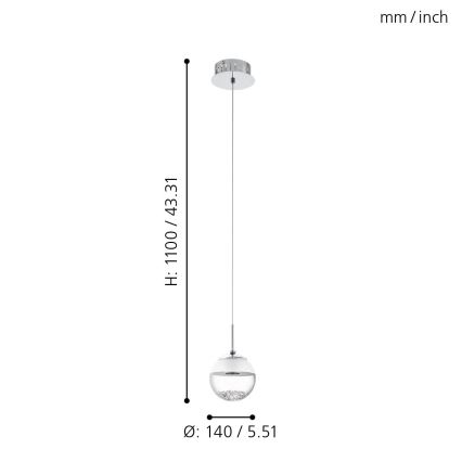 Eglo - LED pendel 1xLED/5W/230V