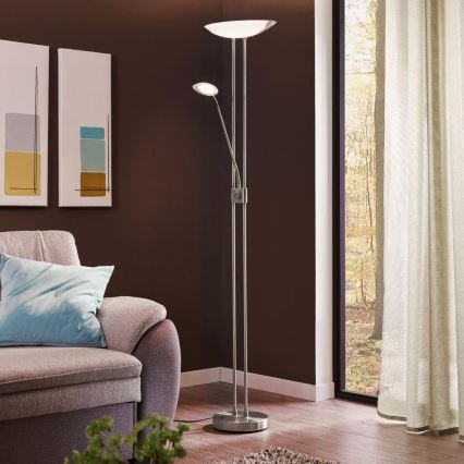 Eglo - LED gulvlampe dæmpbar LED/20W + LED/2,5W skinnende krom