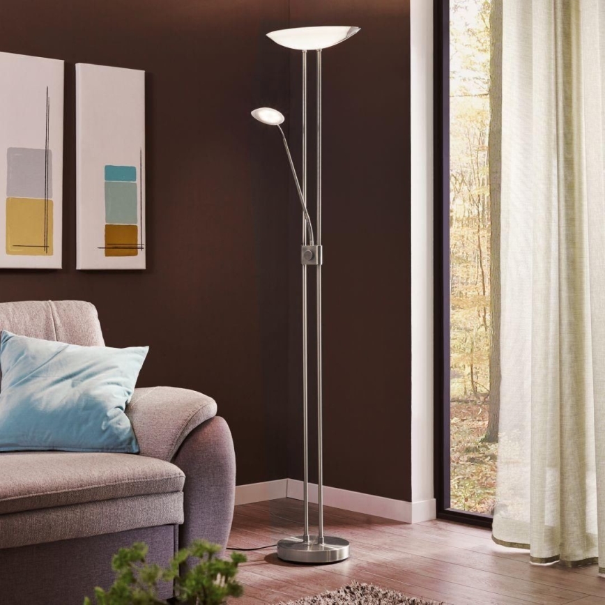 Eglo - LED gulvlampe dæmpbar LED/20W + LED/2,5W skinnende krom