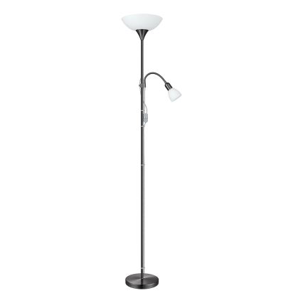 Eglo - Gulvlampe 1xE27/60W/230V + 1xE14/25W/230V sort krom
