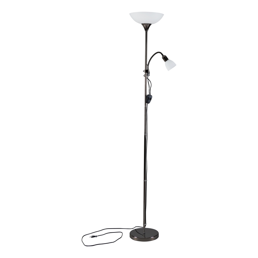 Eglo - Gulvlampe 1xE27/60W/230V + 1xE14/25W/230V sort krom