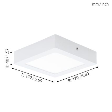 Eglo 94073 - LED loftlampe FUEVA 1 LED/10,95W/230V