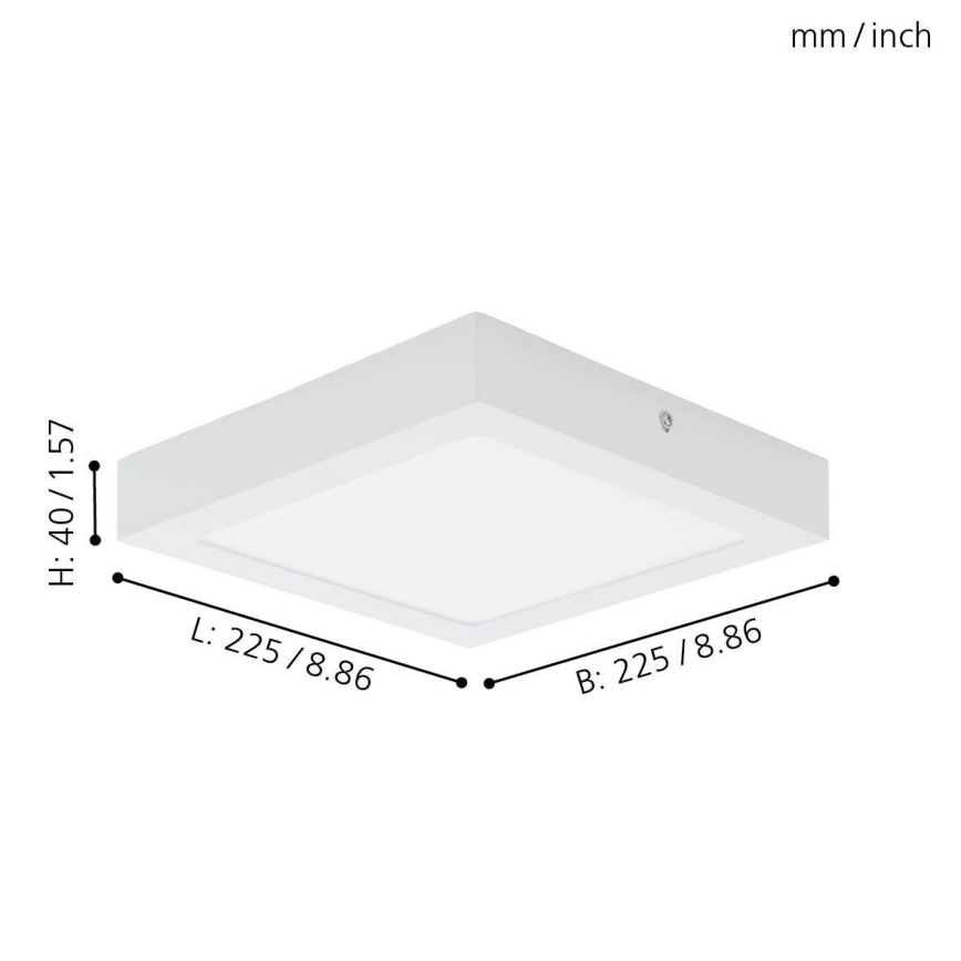 Eglo 94077 - LED loftlampe FUEVA 1 LED/16,47W/230V 22,5x22,5 cm