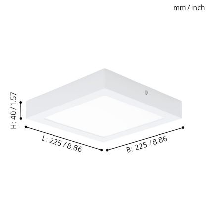 Eglo 94078 - LED loftsbelysning FUEVA 1 LED/16,44W/230V