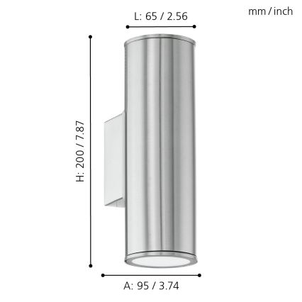 Eglo - Udendørs LED belysning 2xGU10/3W/230V IP44