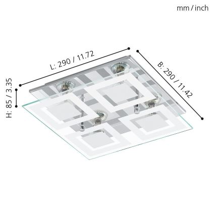 Eglo - LED loftsbelysning 4xGU10-LED/3W/230V